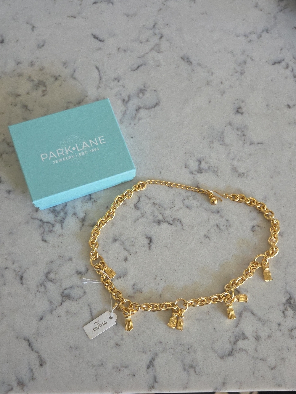 Park Lane Gold Tassel Charm Necklace